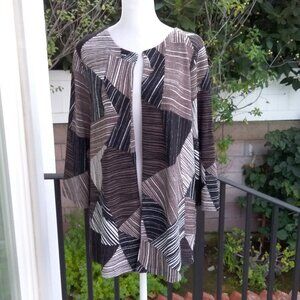 Chico's Easywear Woman Cardigan Size Large Open Transitional Colors Knit